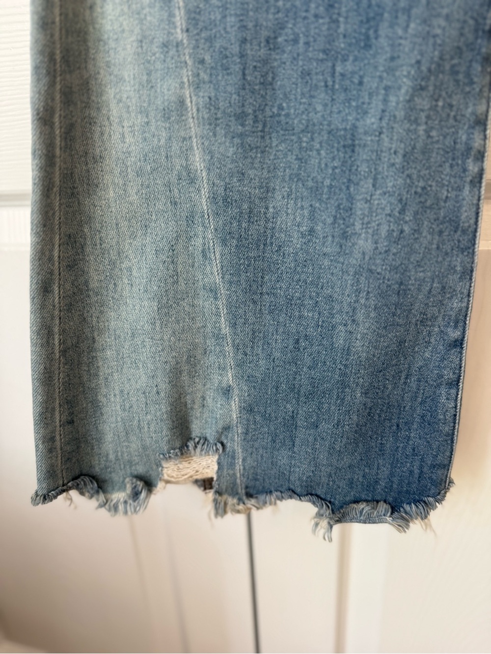 KanCan Distressed Flare Jeans Light Wash Raw Hem High Rise Denim - Picture 3 of 16